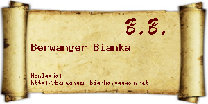 Berwanger Bianka névjegykártya
